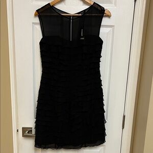 Express Black Ruffled Mini Dress